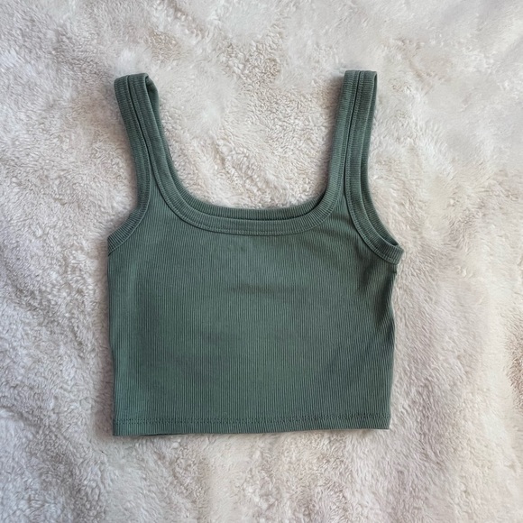 Tops | Basic Green Tank | Poshmark